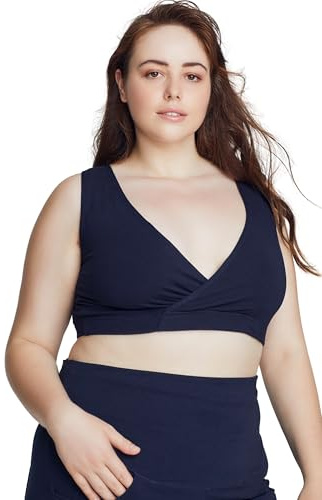 Ulla Popken Femme Grandes Tailles Brassière d'allaitement Bellieva, voton Bio, GOTS Marine 50+ 795795132-50+