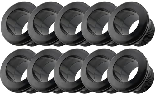 2 Inch Bulkhead Fitting 10 Pack, Heavy Duty Slip x Slip Tank Adapter, Durable Water Tank Connector for Aquariums, Rain Barrels, Hydroponics, Reservoirs, Ponds & Irrigation Systems