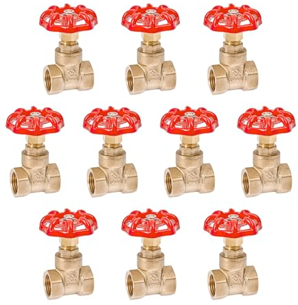 zencQ Absperrschieber 1/2 mit beidseitigem Innengewinde PN16/ 16 Bars - Absperrventil Mit Messing- und Nickelbeschichtung Arbeitsdruck (1/2 10x)