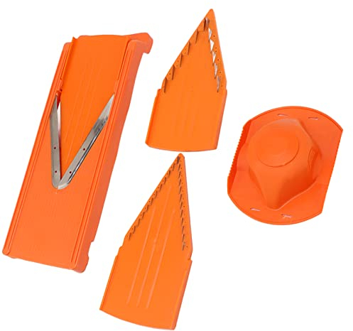 Dpofirs V Blade Adjustable Mandoline Cheese and Vegetable Slicer, Orange, Manual, Stainless Steel Blade, ABS Body