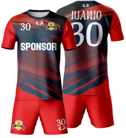 KALLPA Equipación Deportiva de fútbol Personalizada. Unisex niños y Adultos. Personaliza con tu Nombre, Escudo y número. Diferentes Modelos y Colores