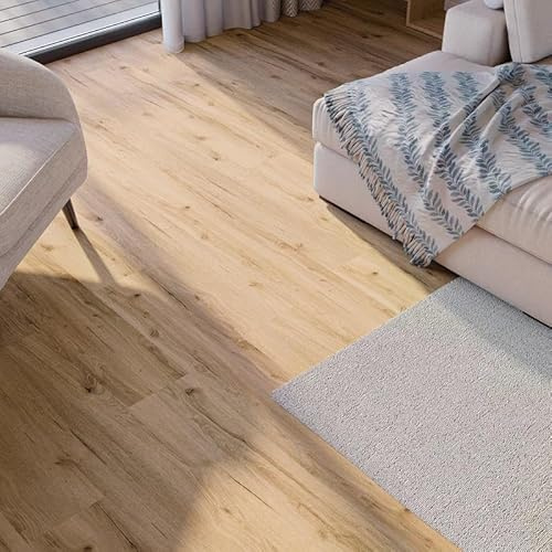 BODENGLÜCK Klick Vinyl Eiche Wangerooge - Hochwertiger Klick Vinylboden mit Trittschalldämmung - Vinylboden in Holzoptik geeignet für Fußbodenheizungen - Paket mit 2,2 m² wasserfestem Klickvinyl