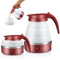 EUBSWA - Bollitore portatile da campeggio, 600 ml, pieghevole, mini bollitore elettrico in silicone per campeggio, viaggi, attività all'aperto (rosso)