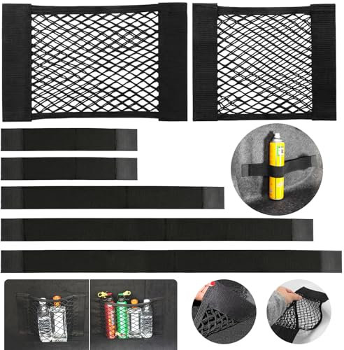 dsDAEDK Lot de 7 sacs en filet pour coffre de voiture avec fermeture Velcro, filet de rangement universel pour voiture/SUV