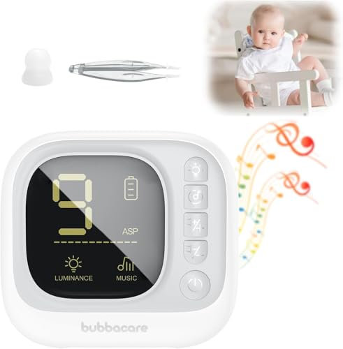 Baby Nasensauger, Elektrische Nasensauger mit 9 Saugstufen, Geteilter Nasensauger mit Licht und Musik, Effiziente Reinigung des Nasenschleims, Flüssigkeitsspeichertank mit Großem Fassungsvermögen