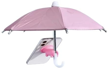 Phone Umbrella/Mobile Sun Shade / 1 Pc Phone Umbrella with Suction Cup/Holiday Essentials (Pink)