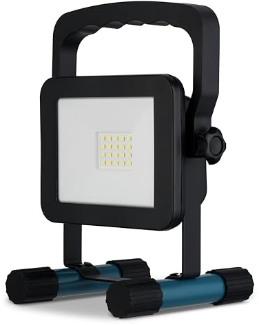 REV LED-arbet 10 W, 1 400 lm, IP54 (inomhus och utomhus), arbet med uppladdningsbart batteri (2 timmars batteritid), svart