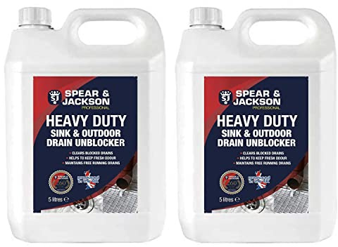 Spear & Jackson - Heavy Duty Sink And Drain Unblocker Gel - 2 x 5 Litres - Clears Blocked Drains