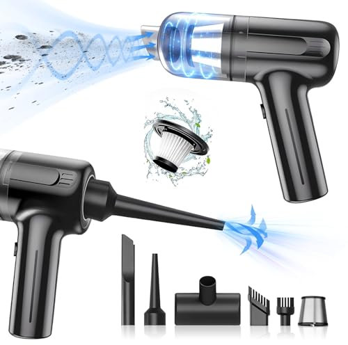 Anluomania Handstaubsauger Akku Kabellos 3 in 1, Mini Staubsauger 6000Pa, 4000mAh Autostaubsauger mit LED Licht, Nass & Trocken Handsauger, für den Auto, Haus, Küche, Tierhaare