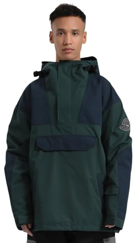 GSOU SNOW Uomo Donna Giacca da Sci Baggy Giacca da Snowboard Larghi Giacca da Neve Oversize - Multitasche Impermeabile Antivento Traspirante Caldo con Cappuccio