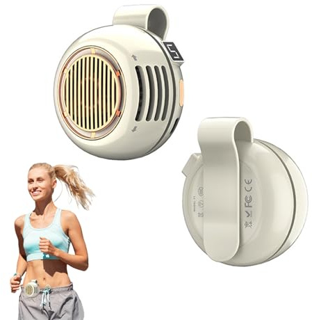 UEXEDO Mini ventilatore silenzioso senza pale portatile con clip, ventilatore a mani libere ricaricabile, 5 velocità, 1000 mAh, per viaggi, ufficio, camicia, regalo estivo per gli amanti del pieno
