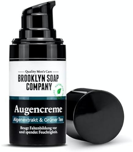 Augencreme · Brooklyn Soap Company · Feuchtigkeitsspendende Augenpflege für Männer · Zertifizierte Naturkosmetik mit Algenextrakt, grünem Tee & Aloe Vera