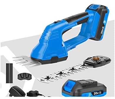 Recortadora de setos eléctrica 2 en 1, cortacésped inalámbrico de 20V, podadora de batería, herramientas de jardín, tijeras, recortadora de arbustos for césped ( Color : 20V Trimmer Set2 , Size : Smal