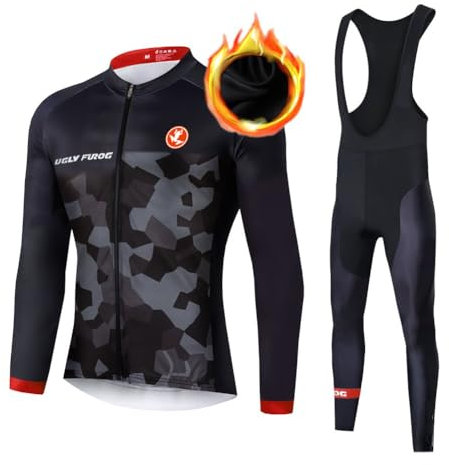 UGLY FROG Vêtements à vélo Manches Longues Chauffeur en Laine pour Hommes Pantalon à vélo avec Oreiller 20D Gel 77ITHZR1010