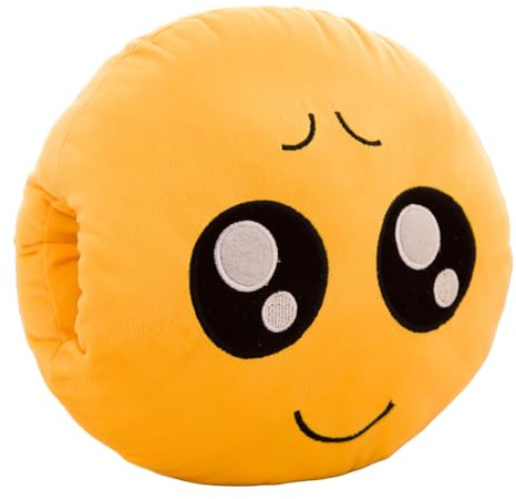 Vnnigmn Calentadores de manos de peluche almohada emoji lindo cojín para manos cálidas muñeca cálida invierno regalo creativo (F)