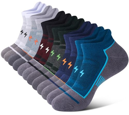 Cirorld Calzini Uomo e Donna, Calzini Sportivi Anti-vesciche Traspiranti, 6 Paia Calzini Uomo Corti, Calze Uomo Corte Cotone per Running, Ciclismo, Lavoro, Trekking 47-50 Multipack, Multicolore