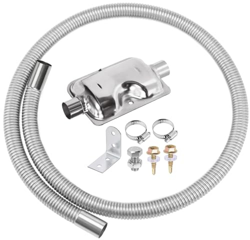 Swpeet Pipe, 8 st, 1 x 47 tum, 25 x 120 cm, rostfritt stål, diesel, värmare, avgasrör och avgasrör, med 18 mm – 29 mm, slangklämmor, bränsletank, diesel, gas, ventilationsslang för bil