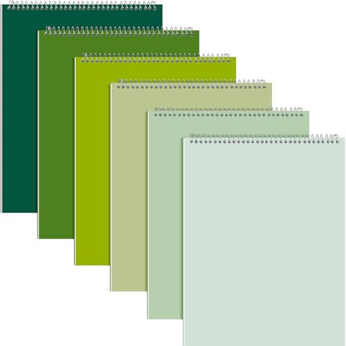 Resurhang 6 Pack 8.5 x 11'' Office Steno Book Double-sided Spiral Steno Books College Ruled White Paper 70 Sheets/Pad Pastel Colors Covers for School Office(Vivid Color,Classic Style)