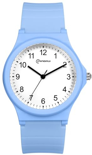 OIDEA barnklocka analog silikonarmbandsur analog kvartsur 10 m vattentät klocka med silikonarmband present till flickor pojke son dotter vän barn