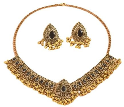 Bohemian Schmuck Set für Damen,Ethnischer Modeschmuck für Damen Ethno Schmuck Ethnische Vintage Statement Halskette Boho Mehrschichtiges Perlen Böhmische Vintage Ohrringe für Frauen Präsent(A)