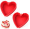 QEEYON Silicone Heart Shaped Cake Tin, 2 Pcs 8 Inch Love Cake Moulds, Cake Baking Pan BPA Free, Non Stick Silicone Heart Baking Tin Baking Tray for Cake Cheesecake Chiffon Puddings Bread(Red)
