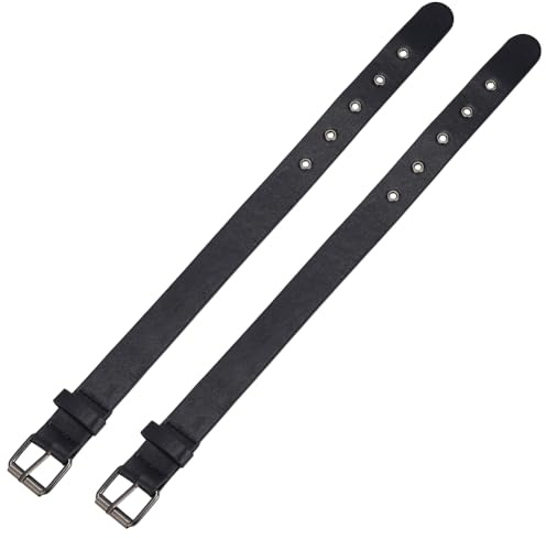 FINGERINSPIRE 2 st traditionella kilt-förlängare remmar läder manschett bältesspännen 2,5 x 40,7 cm svart PU-läder justerbart bälte med metall fyrkantigt spänne dambälte för rock jacka klänningsväskor