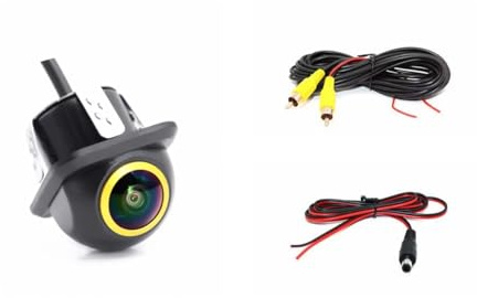Telecamera Retromarcia Telecamera per la visione posteriore dell'auto con obiettivo fisheye 4K 180 gradi Telecamera per il parcheggio veicolo Fisheye AHD Retrocamera Auto(Three control 1080P A)