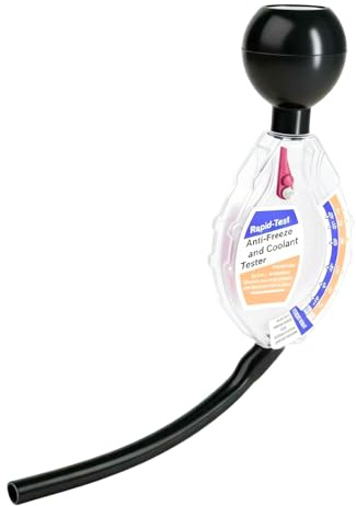 Probador de Anticongelante para Automóvil, Medidor de Refrigerante del Motor hasta -43 °C, Tester de Protección contra Heladas, Material PC y Silicona, Escala Clara para Coche y SUV