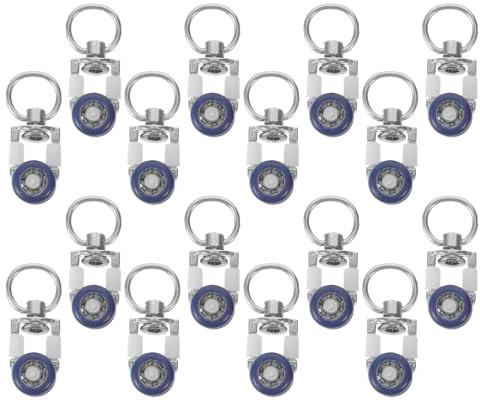Zerodeko Lot de 16 roulettes Métalliques Silencieuses pour Rails de Rideaux Coulissants Poulies Robustes Roulements 11 MM Compatibles Portes et Rideaux D’Intérieur Glissières Solide