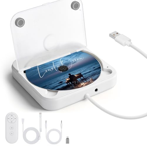Lettore CD Portatile per Auto con Porta USB/AUX, Lettore CD Esterno Compatibile con Autoradio, Laptop, TV, Computer, Universale per Veicoli, Supporta CD/CD-MP3/CD-RW/CD-R/CD-WMA/CD-WAV