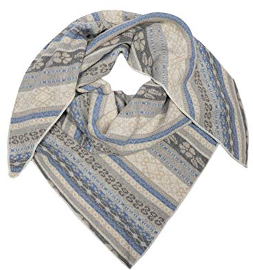 Zwillingsherz Dreieckstuch Stola Schal aus Kaschmir und Wolle für Damen - Hochwertiges Cashmere Halstuch im winterlichen Muster Motiv - Damenschal