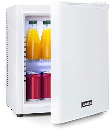 KLARSTEIN Mini Frigo de Chambre de 23L pour Snacks et Boissons, Petit Frigo Top Silencieux, Mini Bar, Petit Réfrigérateur Camping, Mini Frigo Cosmetique, Refrigerateur avec Étagères Réglables, 5-15°C