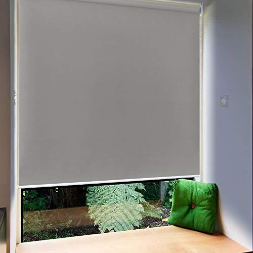 HENGMEI Außenrollo Senkrechtmarkise Balkon Rollo Außen Sonnenschutzrollo für Terrasse 100x140cm Grau