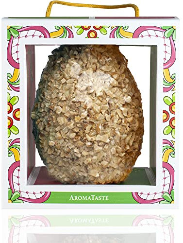 Uovo di Pasqua Artigianale Cioccolato Bianco Nocciole Tonda Giffoni | Nocciole Salate | Confezione Regalo | 300 g