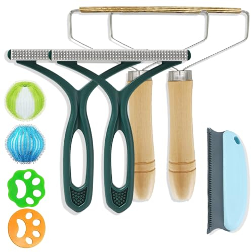 Fusselrasierer Tierhaarentferner, 9 Stück Tragbarer Fusselentferner, Magische Pfoten, Katzenhaarentferner Fusselbürste Kleiderbürste Sweater Woven Coat, Teppich, Strick, tierhaar