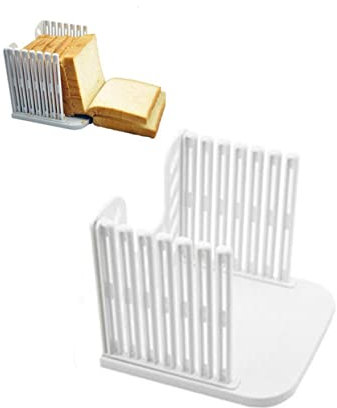 Zerodeko Affettatrice Per Pane Pieghevole in Resina Abs, Taglia Fette Di Toast, Bagel e Sandwich Uniformi, Utensile Salvaspazio Per Uso Domestico e Cucina