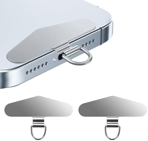 NATOSU 2 Stück Handykette Universalpads, Edelstahl Multifunktionales Handy-Lanyard-Patch, Universelle Handykette, Telefon-Patch für die meisten Smartphones