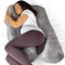 Aamira Dark Grey Pregnancy Pillow, U Shaped Shredded Memory Foam Maternity Pillow, Full Body Support Pregnancy Pillows for Sleeping, Machine Washable & Removable Velvet Cover