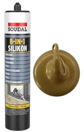 Silicone Soudal 8 en 1 - Silicone de qualité supérieure - Solution tout-en-un (chêne)