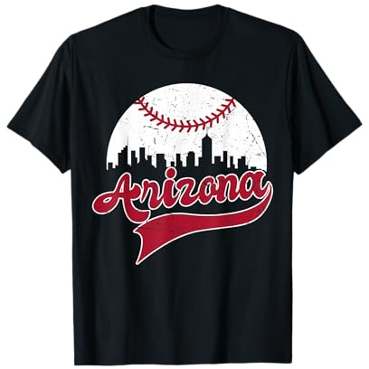 Vintage Arizona Cityscape Retro Baseball Hommes Femmes Enfants T-Shirt
