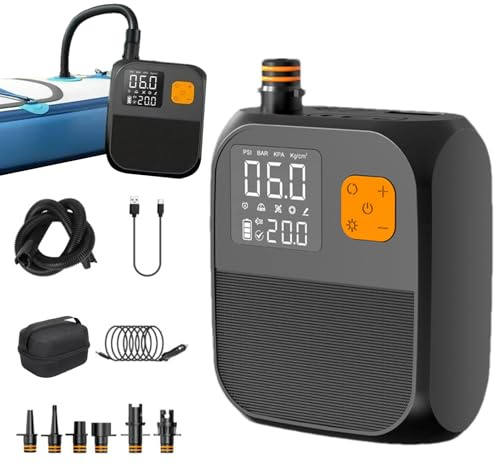 Pompe À Air en Kayak - Compresseur Portable sans Fil, Inflateur Rechargeable Paddle Board | Appareil Compact De Souffleur De Matelas Léger pour Bateau en Canoë Sup- Radeau, Équipement D'inflation D