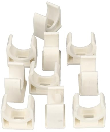 Jandei - Pack 10 uds. Accesorio de Sujeción para Tubo de Cables, PVC Blanco Rígido, Diámetro 16 mm. (Grapa Sujección)