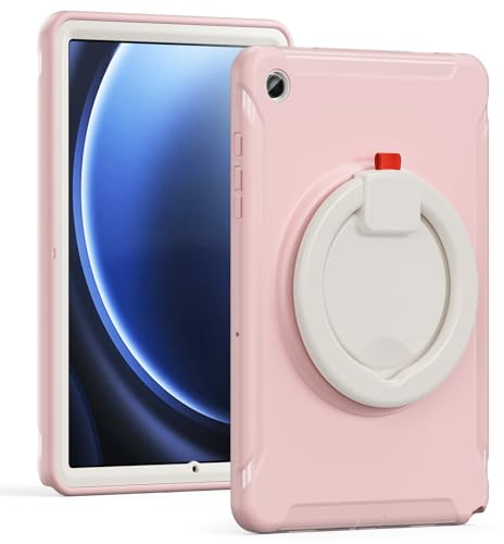 Lunivop Surfplattefodral kompatibelt med Samsung Galaxy Tab A11 Plus fodral 11 tum med 360° roterande stativ kraftigt militärt – klassat skydd för Samsung Tab A11+ Plus rosa