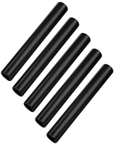 Zhehao 5 Pcs Track Batons for Relay Aluminum Running Field Race Batons for Students, Office, Clark, Outdoor (Black)