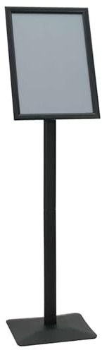 Gecheer Supporto per Poster a Piedistallo Nero A3, Telaio in Alluminio e PVC Resistente, Design Elegante per Uffici, Hall ed Esposizioni Moderne