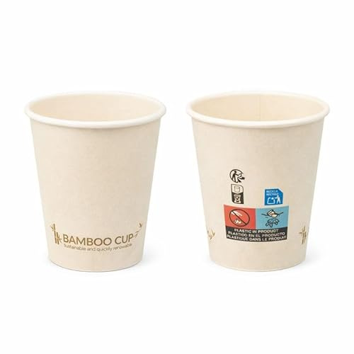 BeFreeX - Vasos desechables de cartón color natural | 4 oz (110 ml), 7 oz (200 ml), 8 oz (230 ml) | Packs de 200 y 400 uds | Para café, oficina, eventos y catering (7OZ - 200 ml - 400 uds)