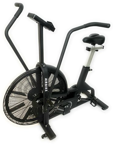 Bicicleta de aire HIIT Total Body, monitor LCD (vatios/RPM/calorías) + Cardio, capacidad > 150 kg, Fan Bike Horizon, Total Body Brazos + Piernas.