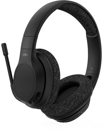Belkin SoundForm Adapt Cuffie Bluetooth Over-Ear con Microfono a Braccio, Bluetooth Multipoint, Cuffie Wireless ENC, Durata Batteria di 65 Ore, Ricarica Rapida con USB C, Nero