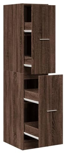 KGHFDVB Apothecary Cabinet Brown Oak with Drawers, 30x41x144.5 cm Storage Cabinet, Engineered Wood Apothecary Chest for Living Room, Office, and Kitchen