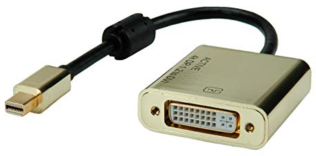 ROLINE GOLD 4K Mini DisplayPort-DVI Adapter, Aktiv, v1.2 , Mini DP ST - DVI BU